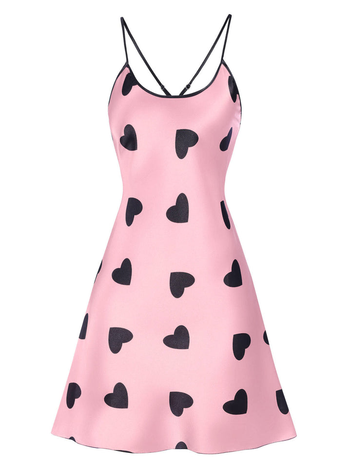 Heart Spaghetti Straps Nightgown, vintage fashion, retro style - perfect for women who love vintage and retro fashion