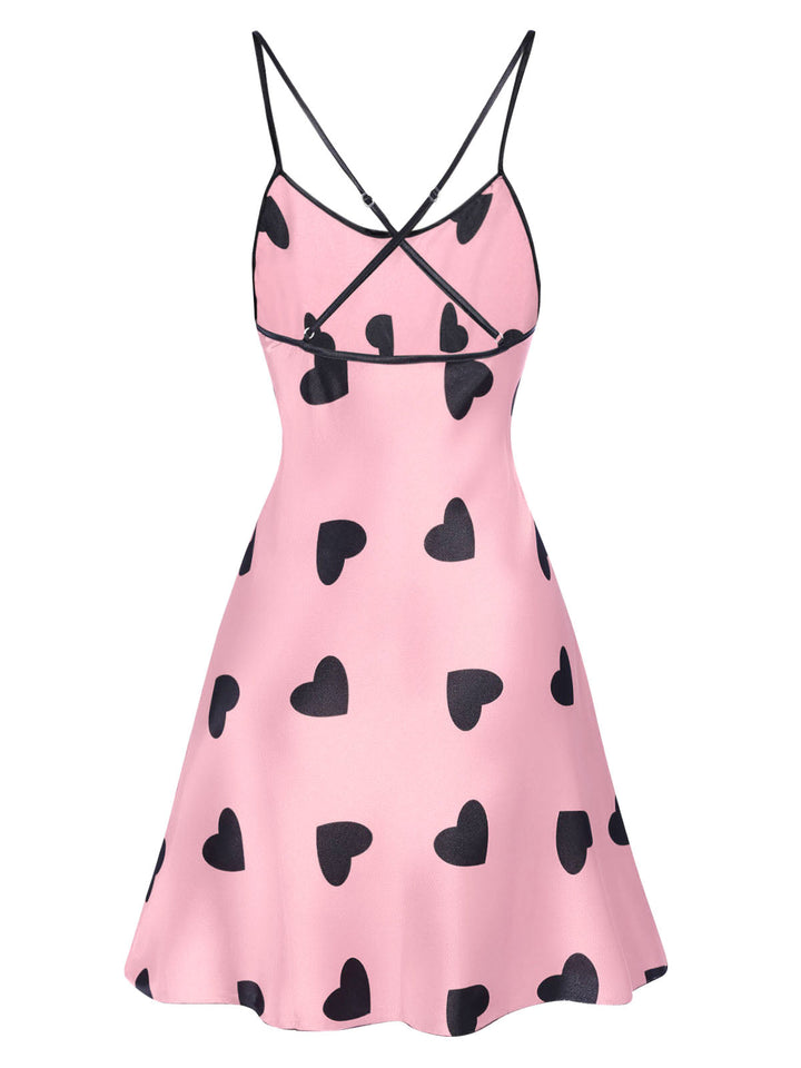 Heart Spaghetti Straps Nightgown, vintage fashion, retro style - perfect for women who love vintage and retro fashion