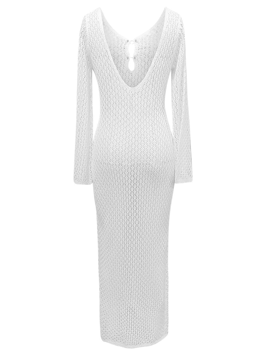 1960s Hollow Knitted Maxi Dress Cover-Up — the kind of 1960s dress that makes strangers smile