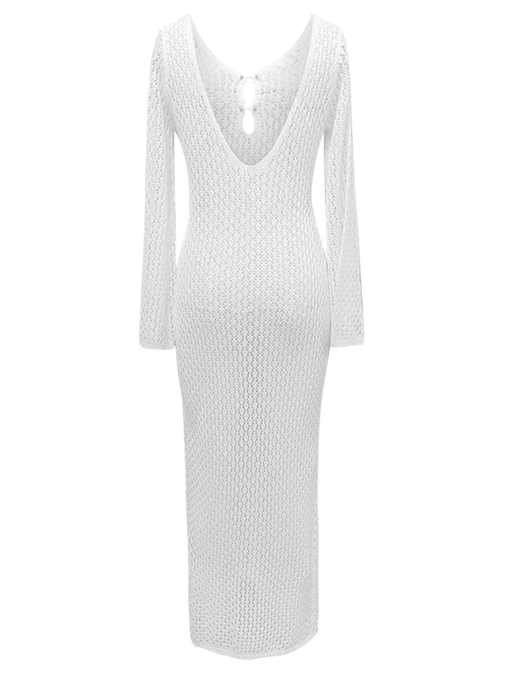1960s Hollow Knitted Maxi Dress Cover-Up — the kind of 1960s dress that makes strangers smile