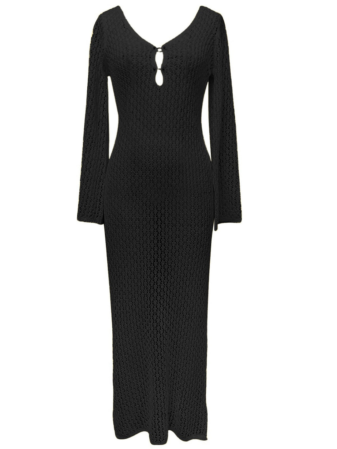 1960s Hollow Knitted Maxi Dress Cover-Up — the kind of 1960s dress that makes strangers smile