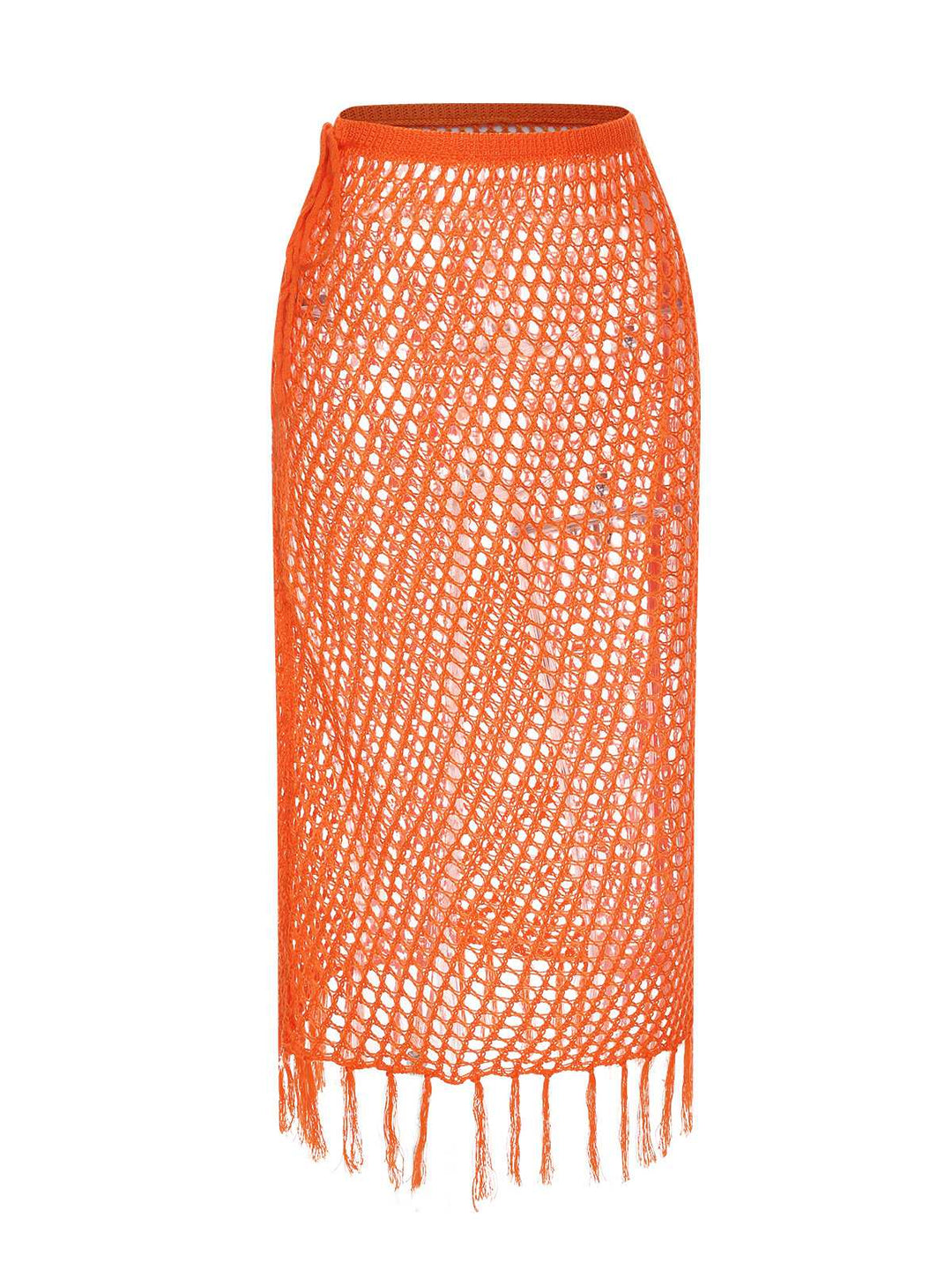 1960s Hook Pattern Hollow Fringed Cover Up - vintage fashion, retro style