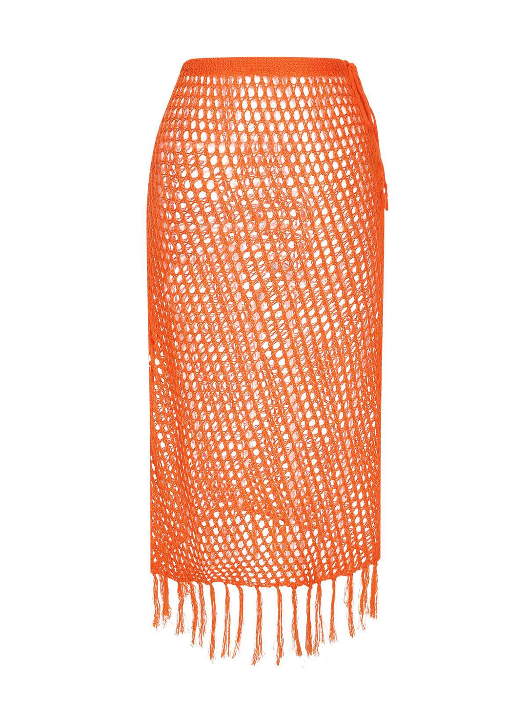 1960s Hook Pattern Hollow Fringed Cover Up - vintage fashion, retro style