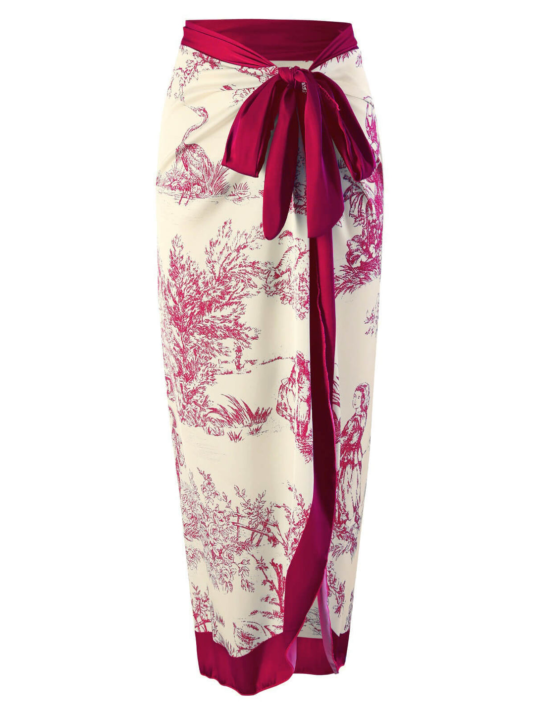 She finds her story in this Ink Floral Patchwork Tie-Up Cover-Up