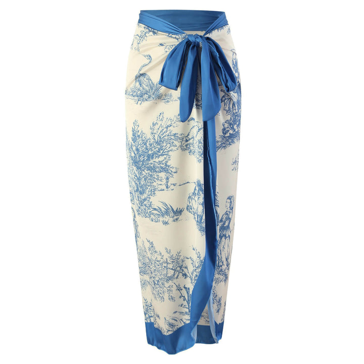 This Ink Floral Patchwork Tie-Up Cover-Up whispers secrets to those who notice