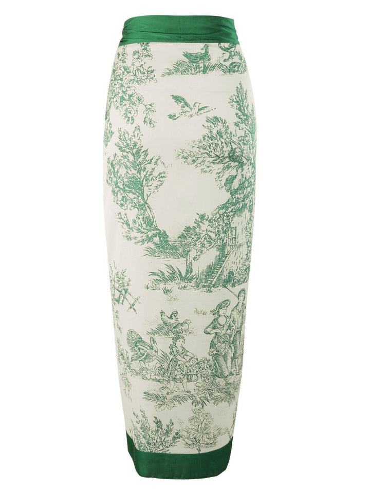 She finds her story in this Ink Floral Patchwork Tie-Up Cover-Up