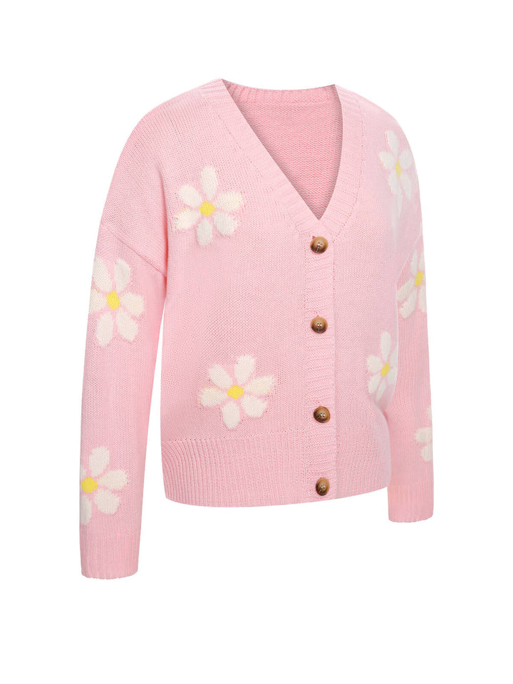 1960s Jacquard Floral Knitted Cardigan: timeless 1960s elegance she makes her own