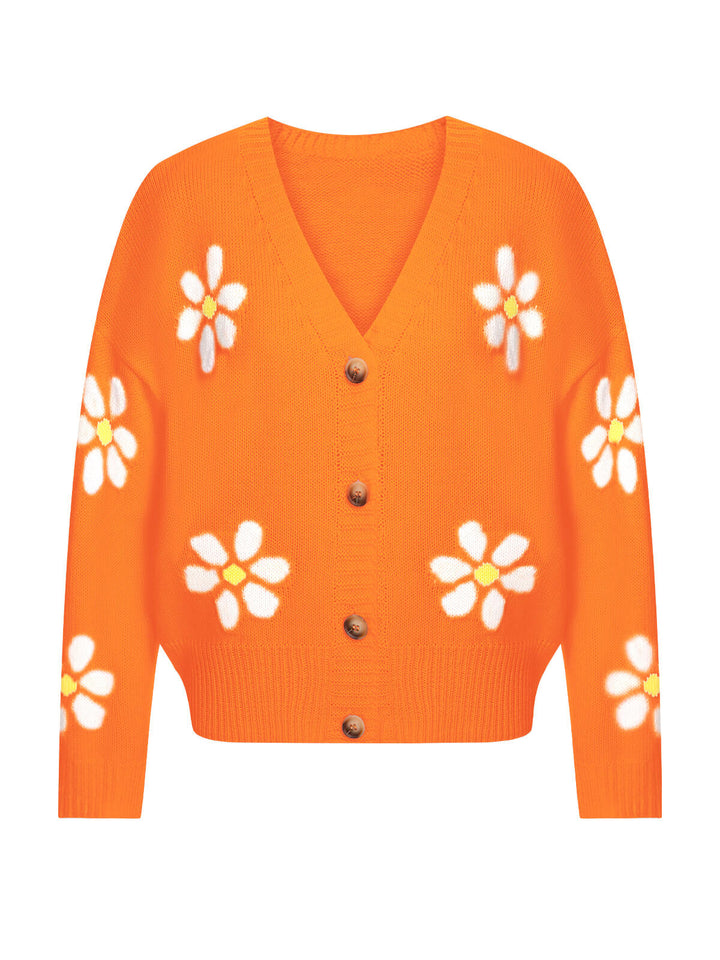 1960s Jacquard Floral Knitted Cardigan — 1960s vintage charm for her modern wardrobe