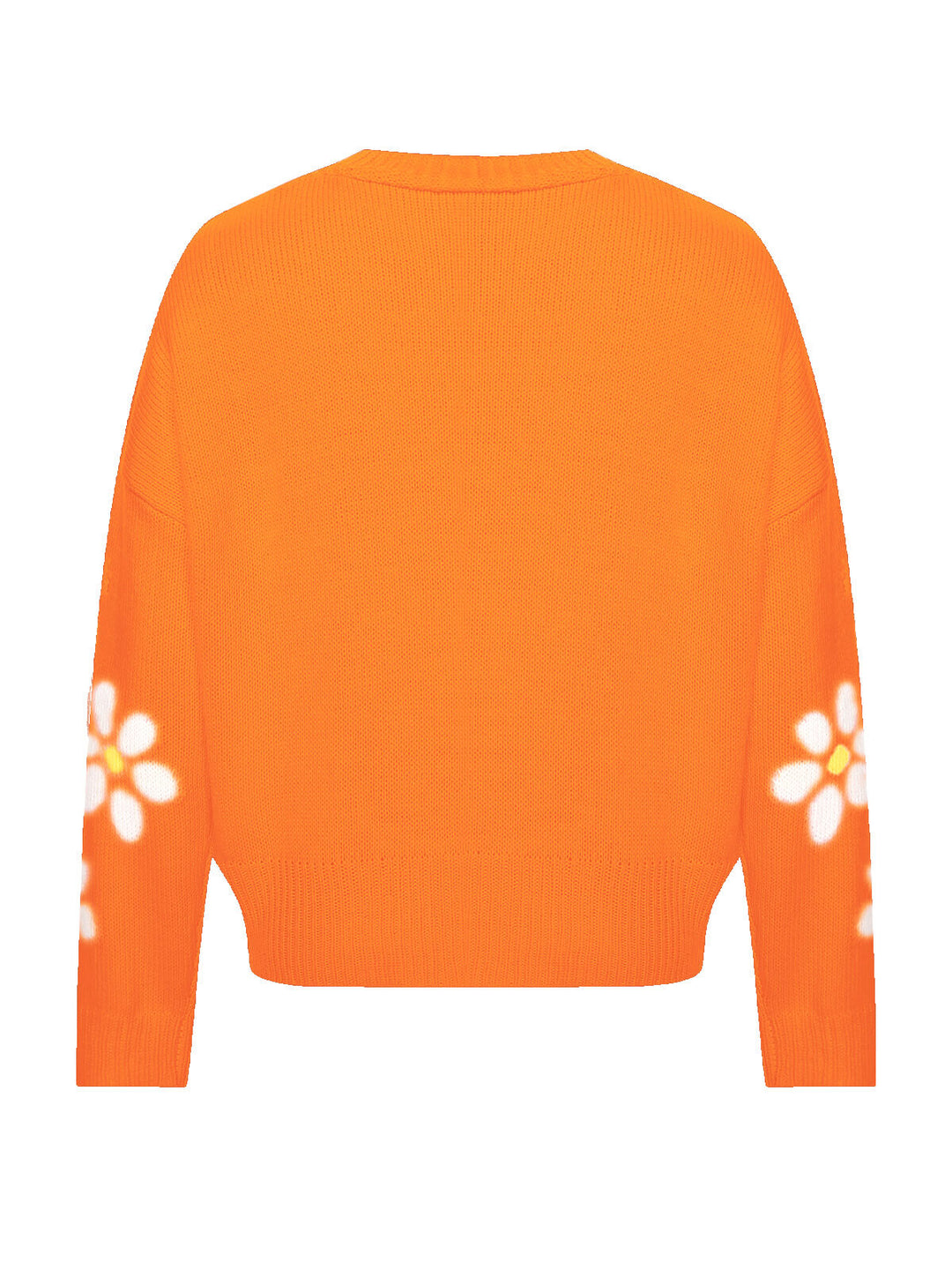 She finds her 1960s story in this 1960s Jacquard Floral Knitted Cardigan
