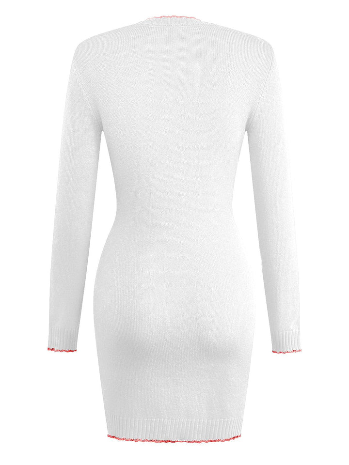 1960s Knit Heart Pattern Long Sleeve Dress, vintage dress, retro fashion - perfect for women who love vintage and retro fashion