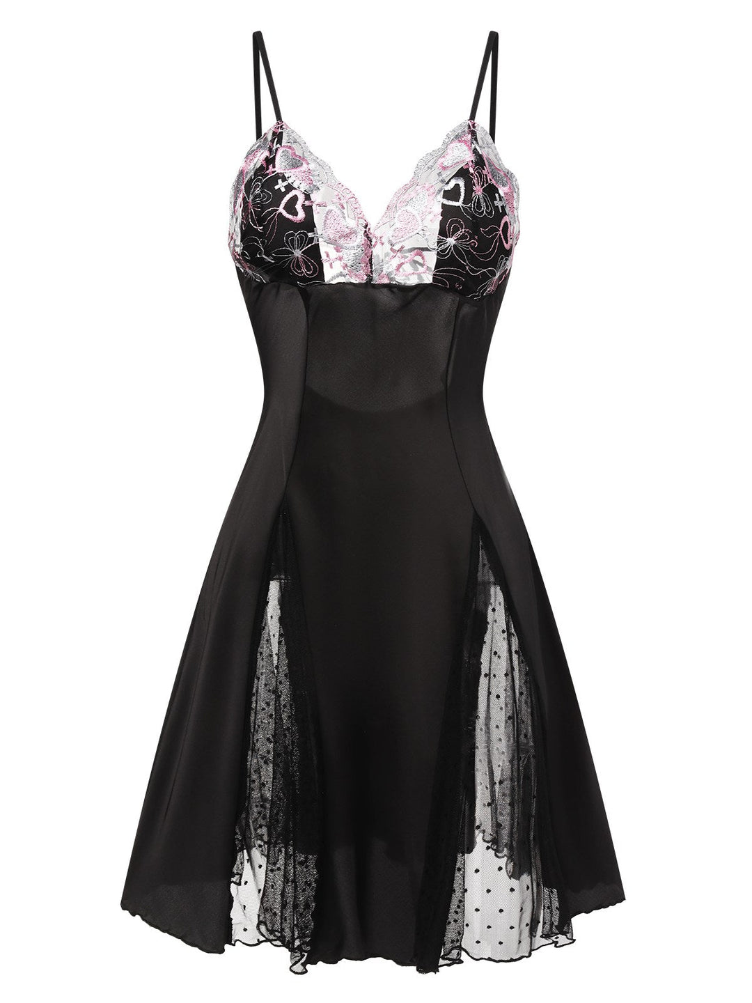 Lace Spaghetti Straps Satin Nightgown, vintage fashion, retro style - perfect for women who love vintage and retro fashion