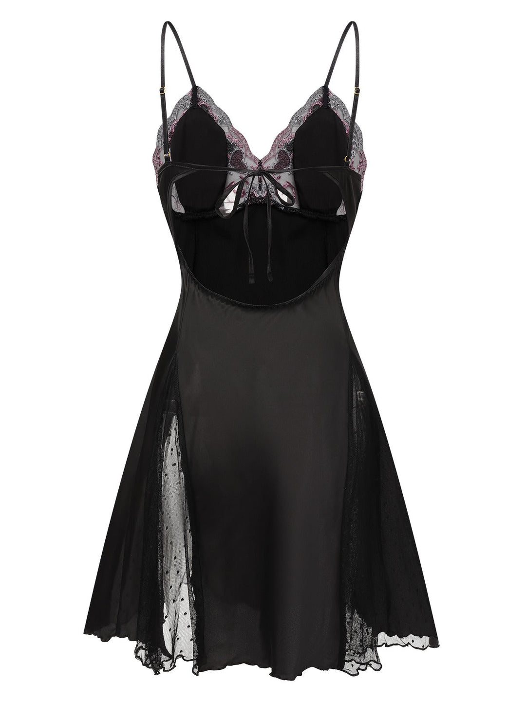 Lace Spaghetti Straps Satin Nightgown, vintage fashion, retro style - perfect for women who love vintage and retro fashion