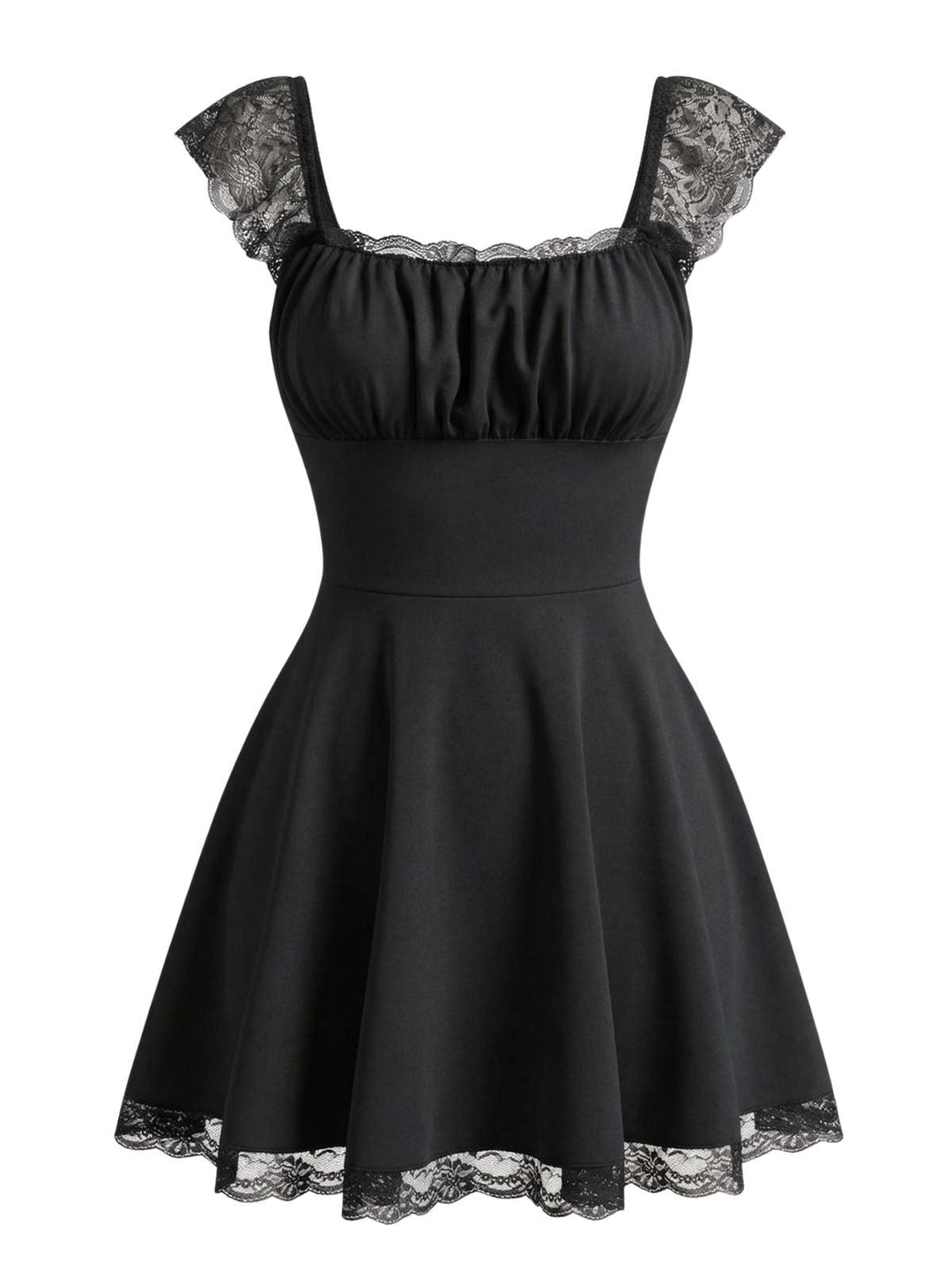 1960s Lace Square Neck Backless French Dress - vintage dress, retro fashion for women