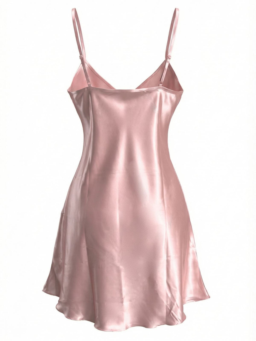 Lace V-Neck Solid Spaghetti Strap Nightgown - vintage nightgown, retro sleepwear