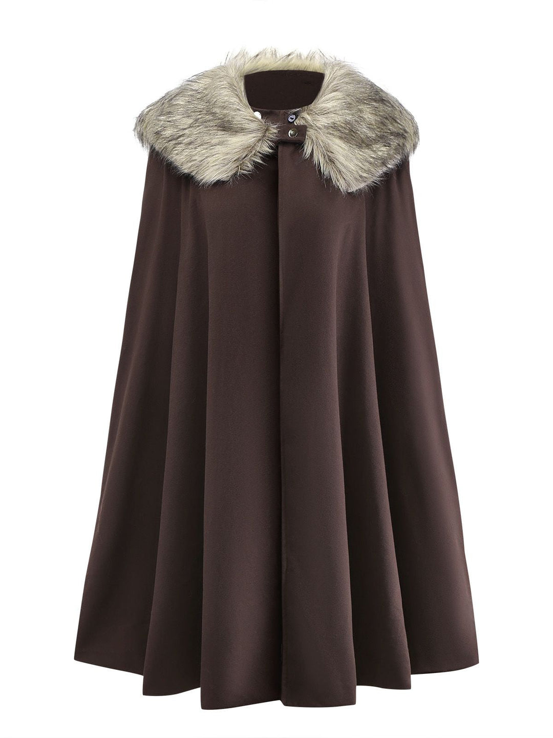 1960s Lapel Faux Fur Collar Cloak Coat - vintage fashion, style