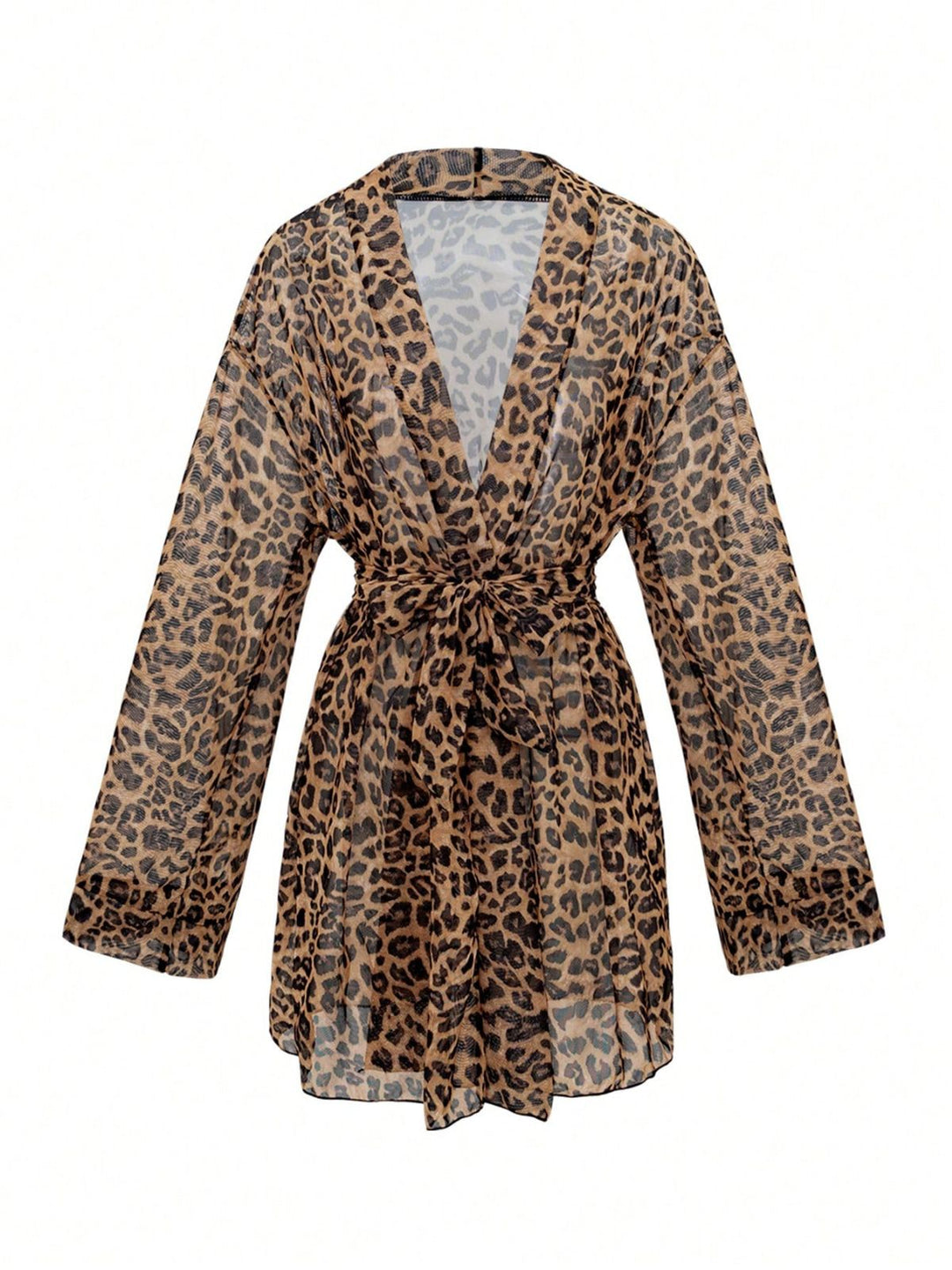 1960s Leopard Beach Lace-Up Cover-Up - vintage fashion, retro style
