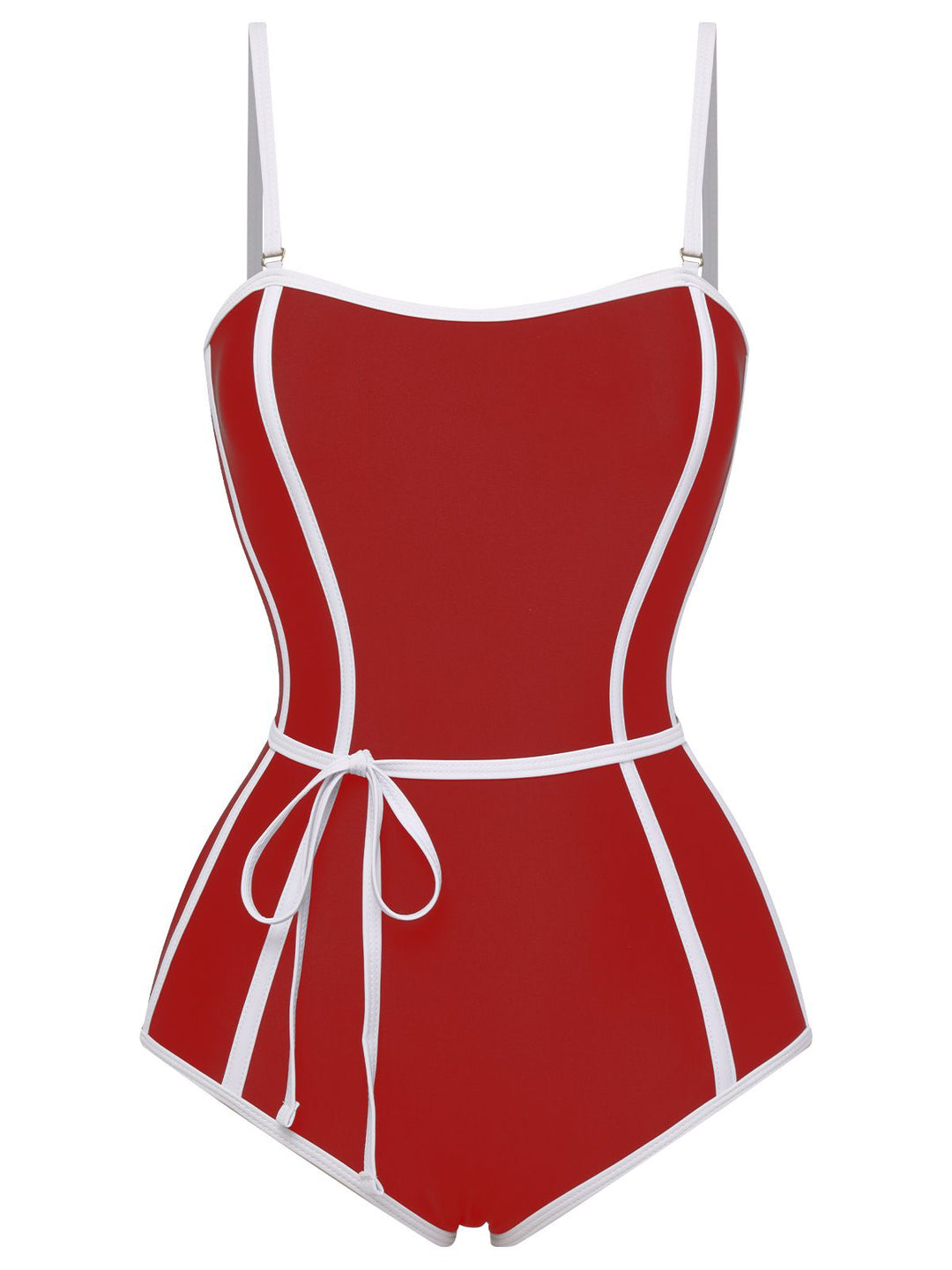 Black Lined Sling One-Piece Swimsuit, vintage swimsuit, swimwear - perfect for women who love vintage and retro fashion