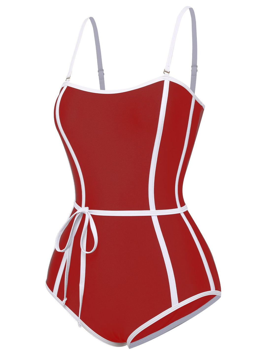 Black Lined Sling One-Piece Swimsuit, vintage swimsuit, swimwear - perfect for women who love vintage and retro fashion
