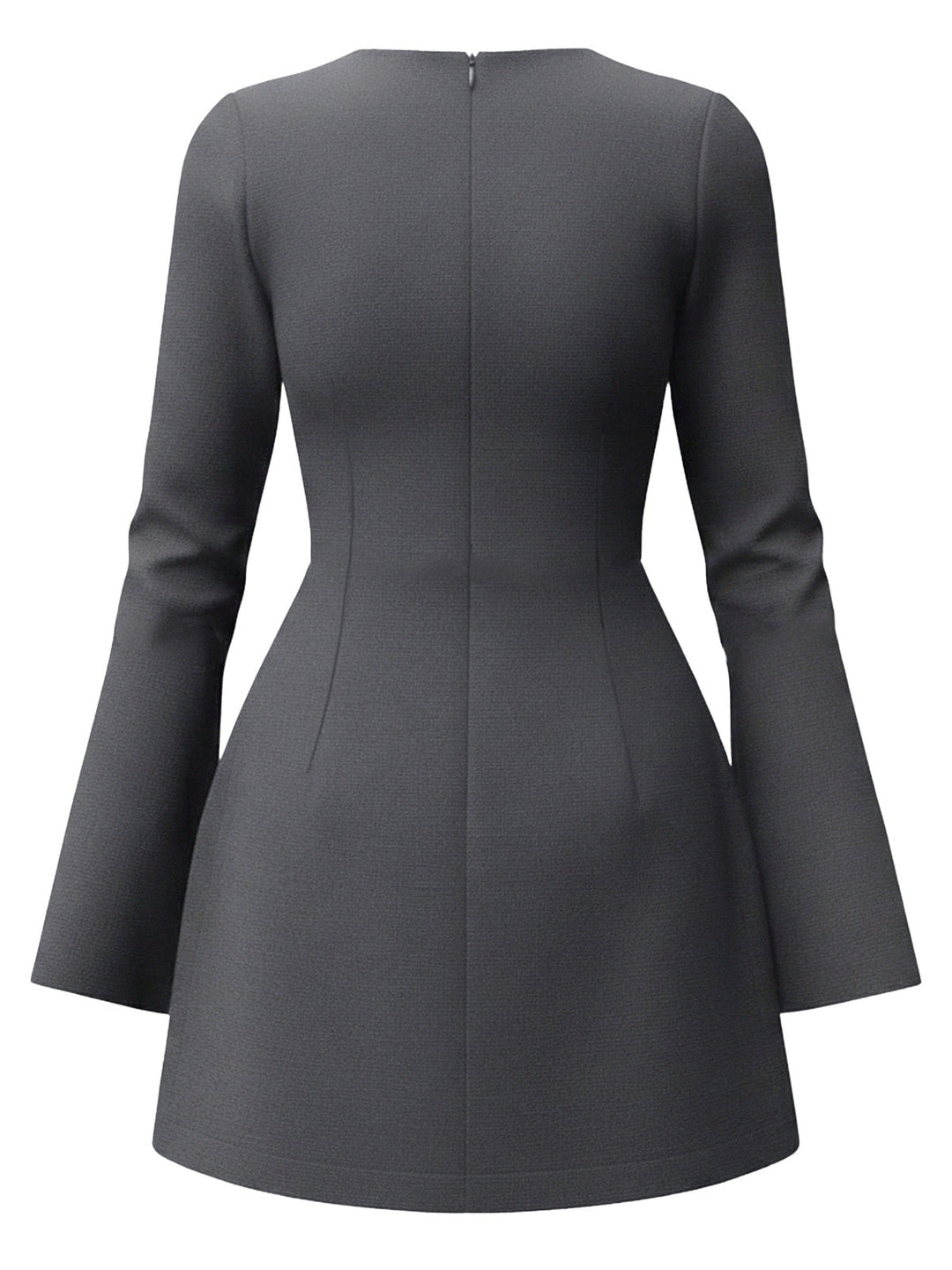 1960s Long Sleeve Faux Pockets Solid Dress - vintage dress, retro fashion