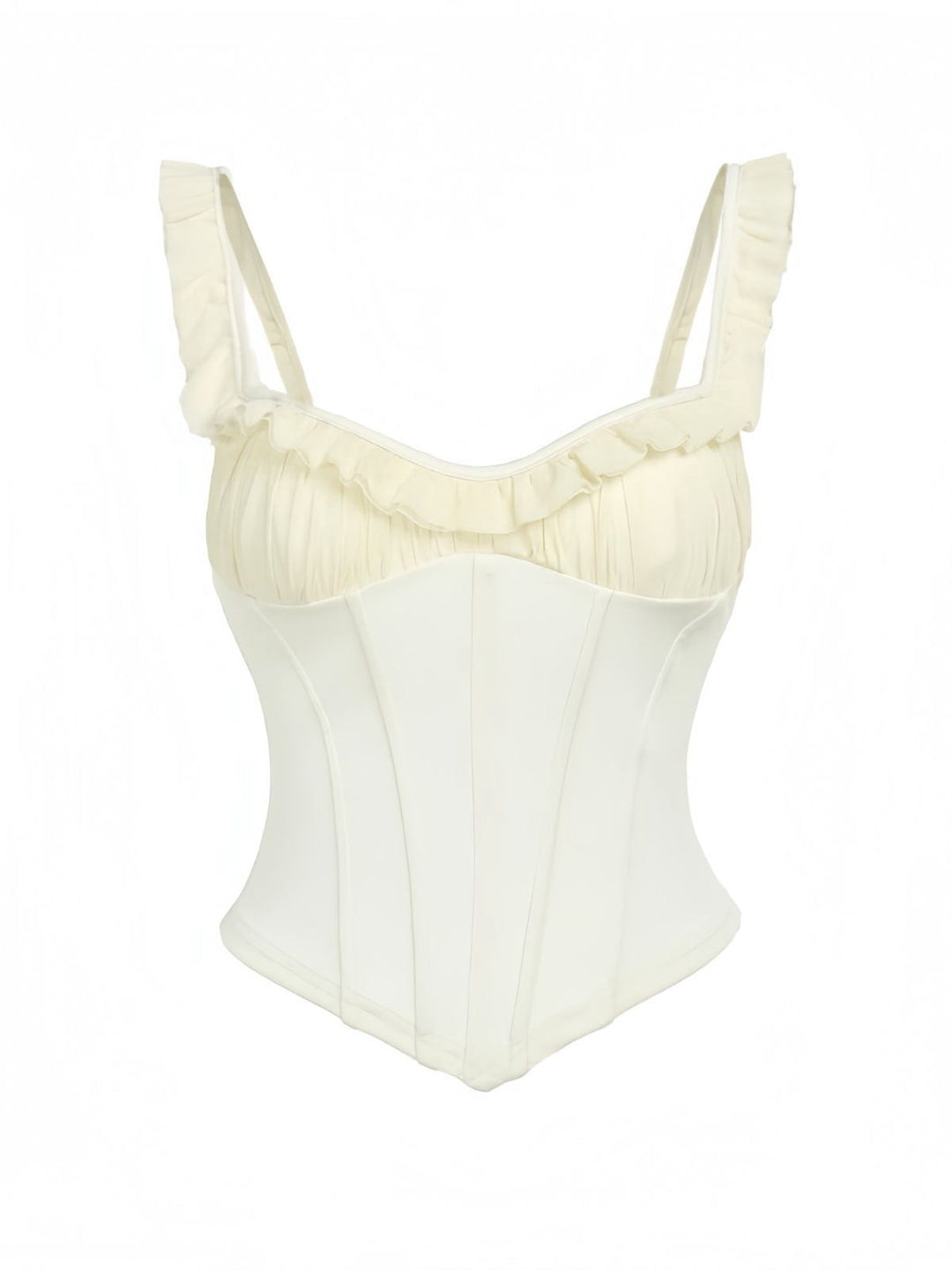1960s Mesh Patchwork Ruffled Corset Camisole - vintage fashion, retro style
