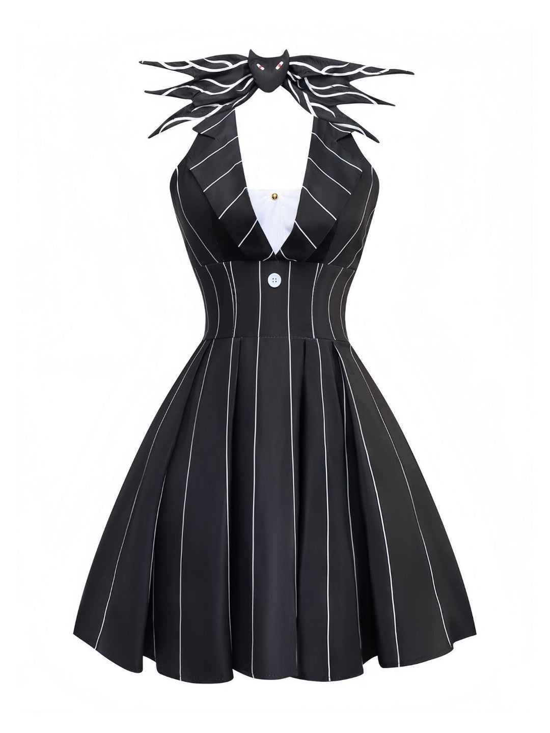 1960s Nightmare Before Christmas Bat Striped Dress - vintage dress, retro fashion