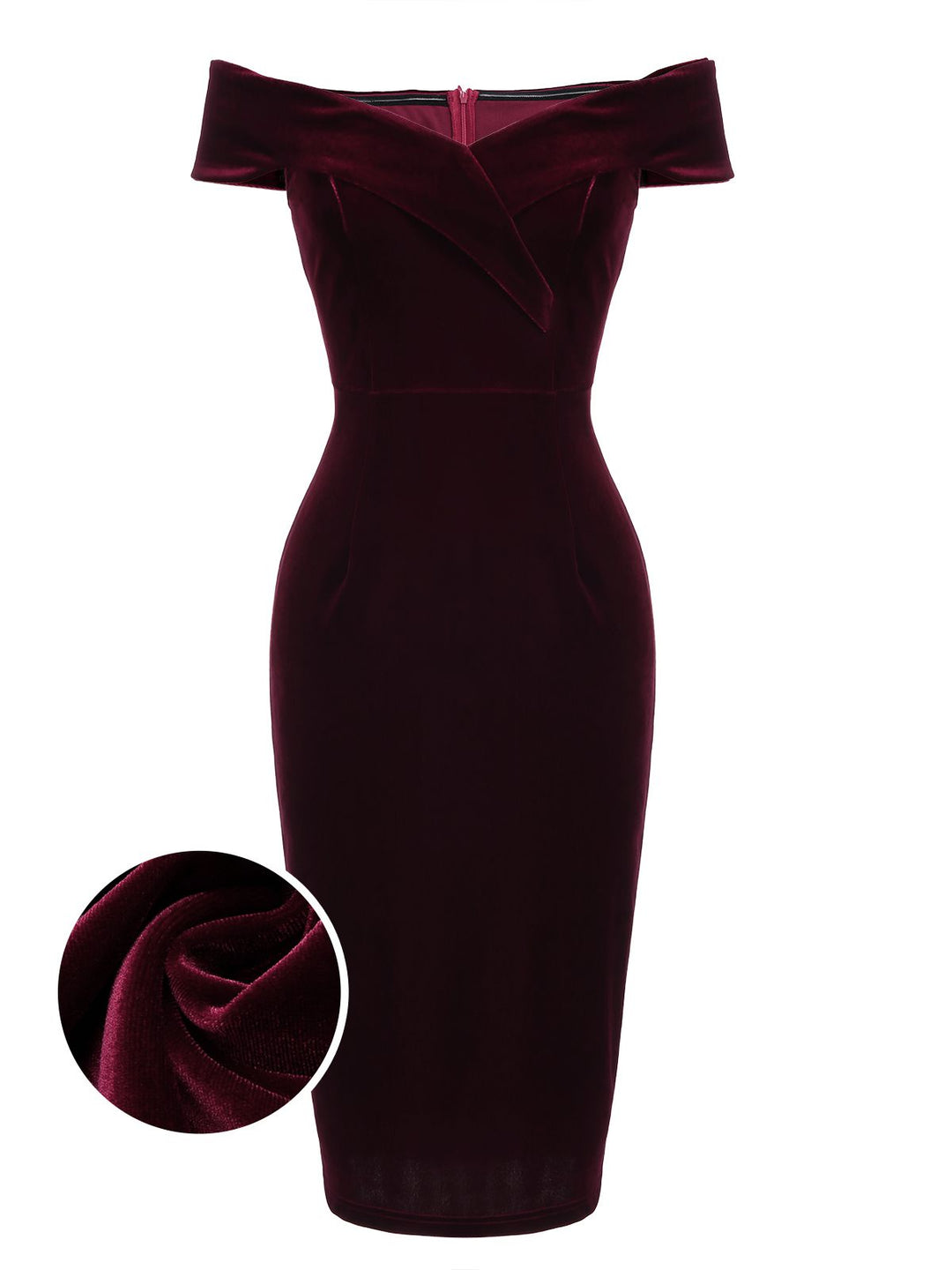 1960s Off Shoulder Velvet Bodycon Dress — vintage elegance for the modern woman
