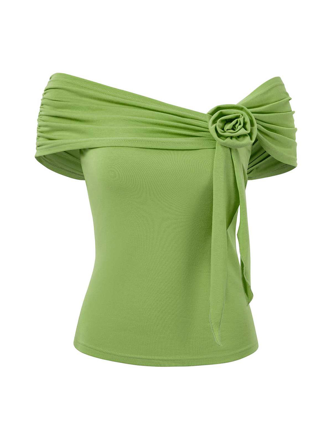 1960s Off-Shoulder 3D Solid Top - vintage fashion, retro style