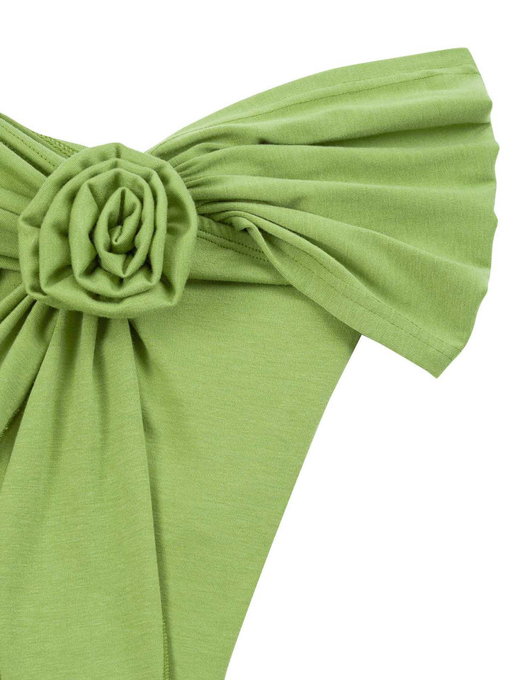 1960s Off-Shoulder 3D Solid Top - vintage fashion, retro style