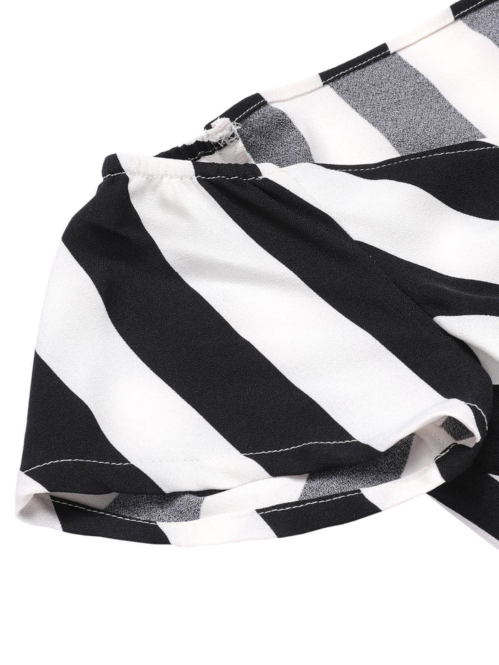 1960s Off-Shoulder Wide Stripe Jumpsuit, vintage romper, retro jumpsuit - perfect for women who love vintage and retro fashion