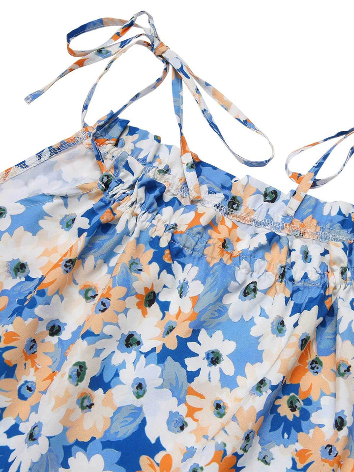 1960s Oil Painting Daisy Shoulder Tie Dress — a 1960s silhouette that turns sidewalks into runways