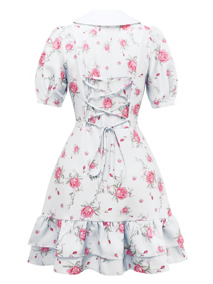 1960s Puff Sleeve Chelsea Collar Mini Dress - vintage dress, retro fashion