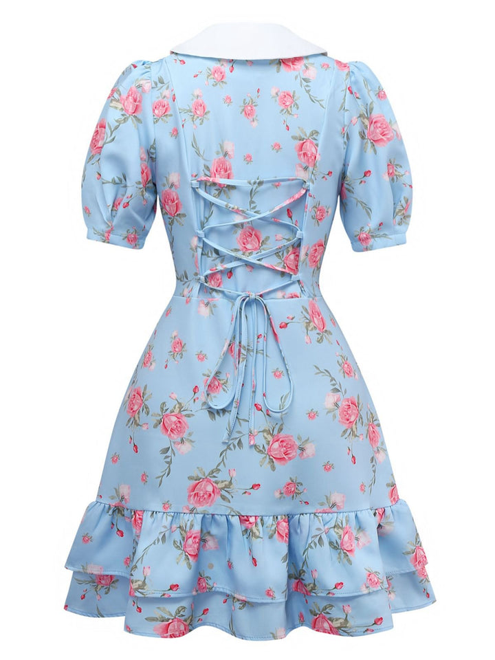 1960s Puff Sleeve Chelsea Collar Mini Dress - vintage dress, retro fashion