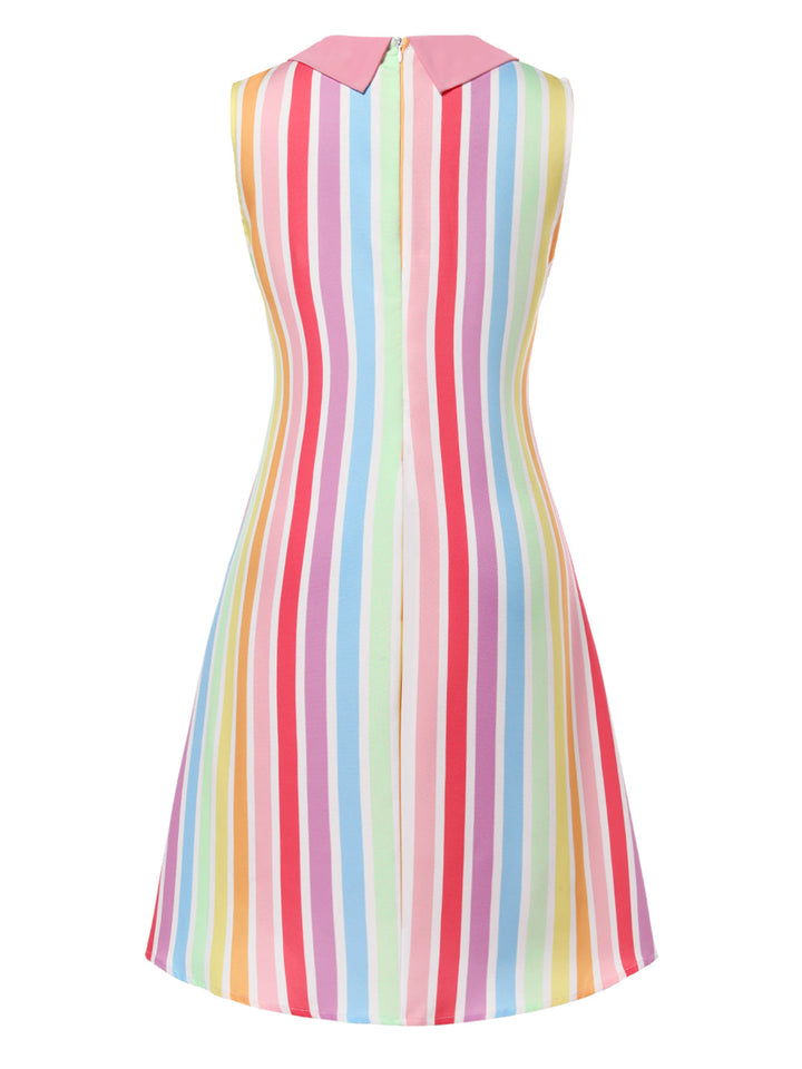 1960s Rainbow Stripe Heart Pocket Dress — the kind of 1960s dress that makes strangers smile