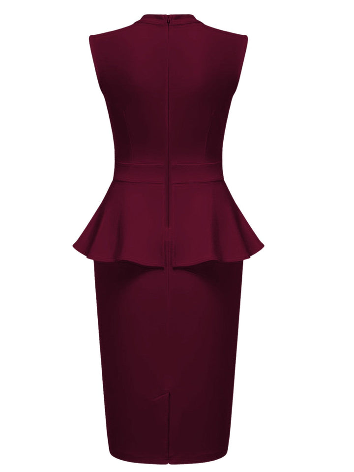 1960s Round Neck Patchwork Wrap Sleeveless Dress: where 1960s romance meets her modern spirit