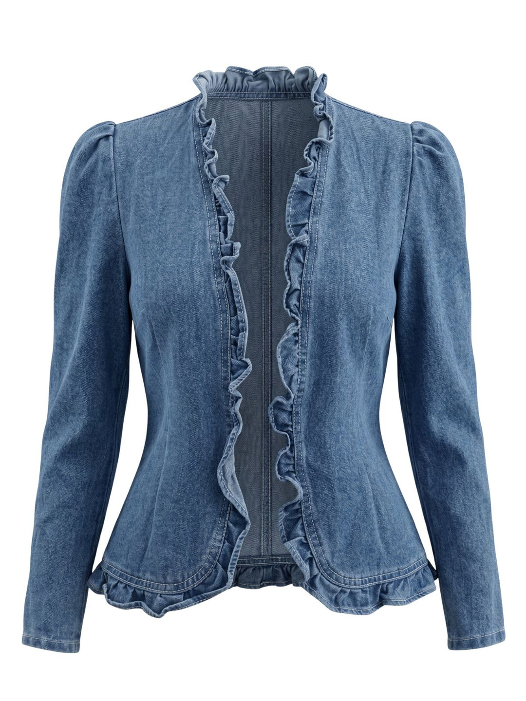 1960s Ruffle Denim Vintage Classic Top 5