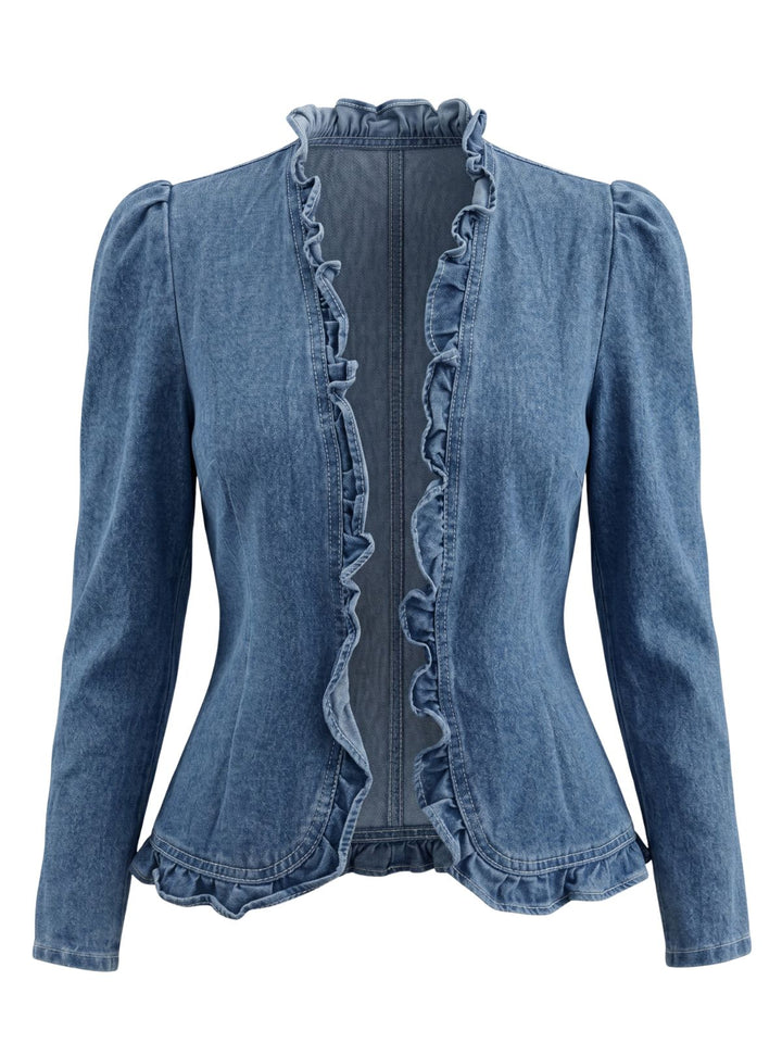 1960s Ruffle Denim Vintage Classic Top 5
