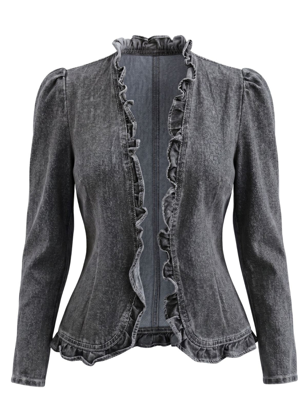 1960s Ruffle Denim Vintage Classic Top