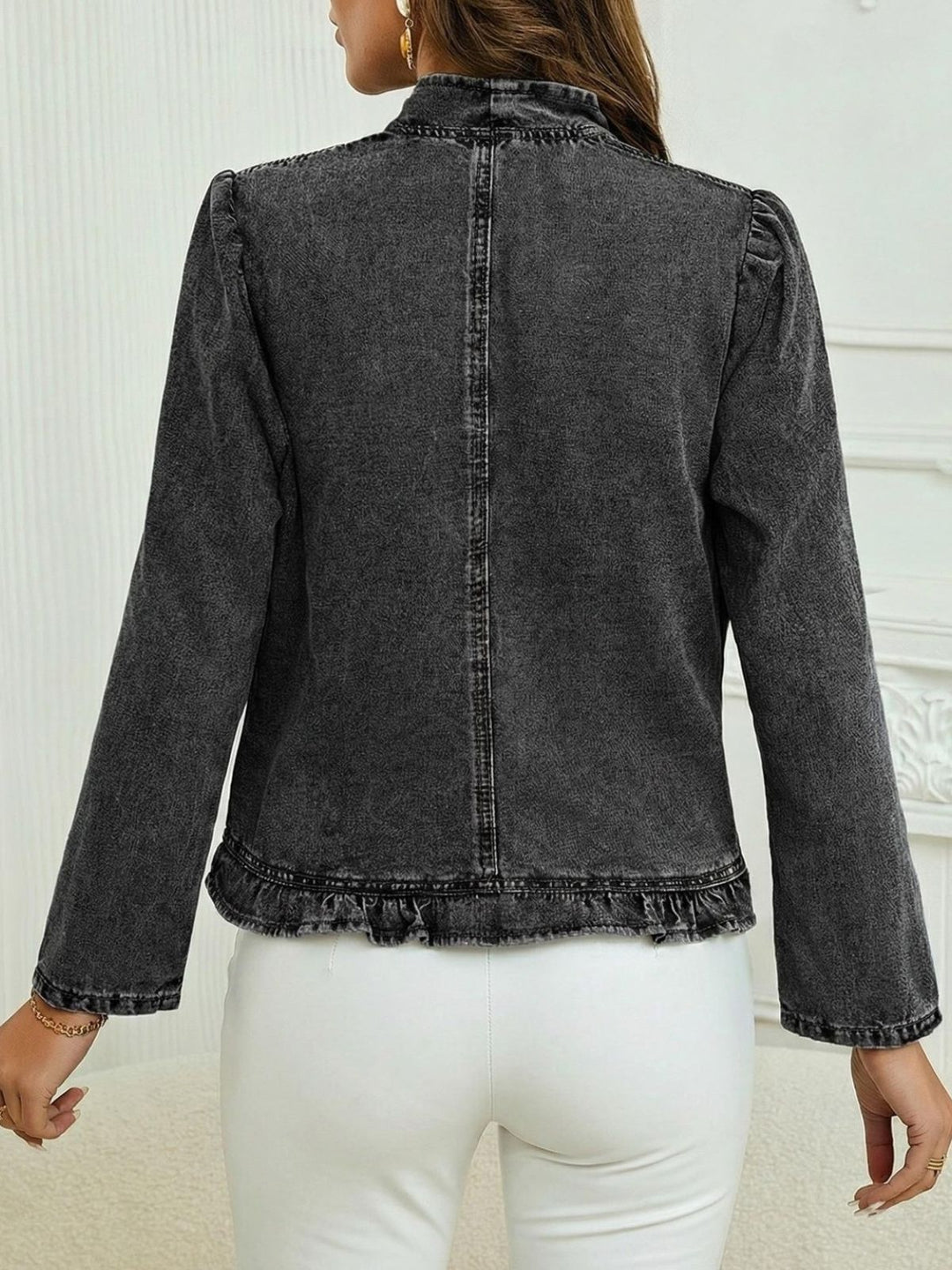 1960s Ruffle Denim Vintage Classic Top 4