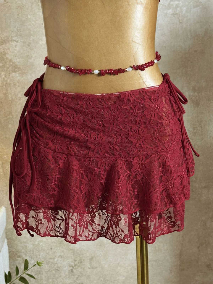 1960s Ruffled Halter Bikini Set &amp; Floral Lace Cover-Up: beautiful vintage swimwear, retro swimsuit, pin-up style with timeless appeal