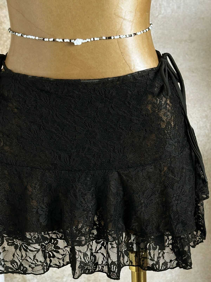 1960s Ruffled Halter Bikini Set &amp; Floral Lace Cover-Up | vintage swimwear, retro swimsuit, pin-up style - perfect for retro fashion enthusiasts