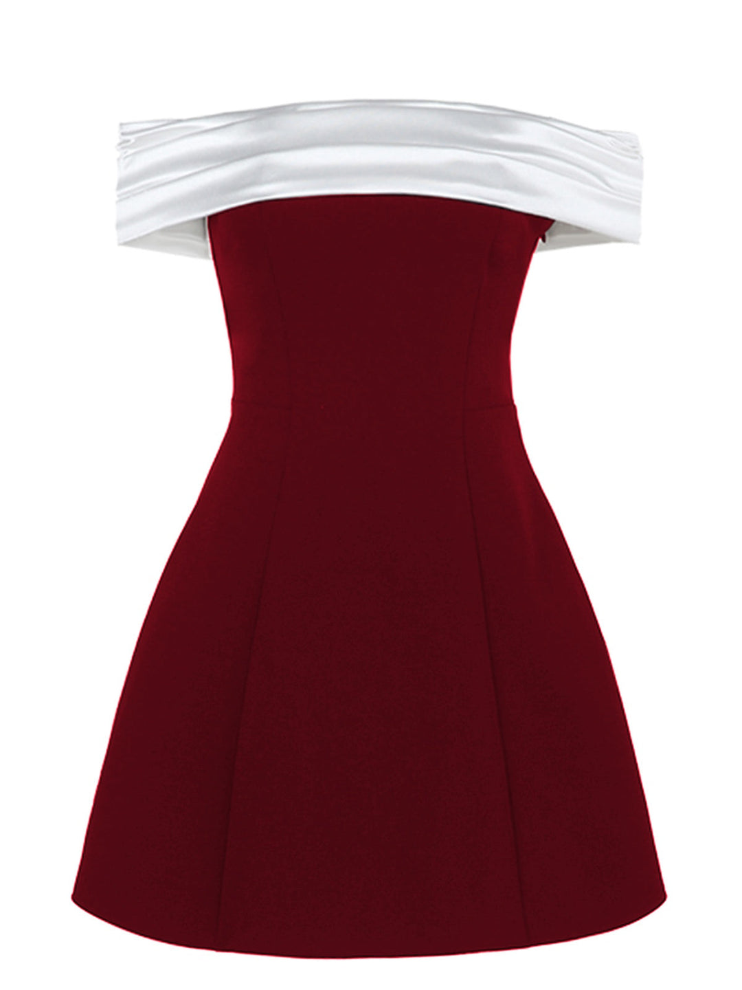 She slips into this 1960s Satin Patchwork Off-shoulder Babydoll Dress and suddenly it&