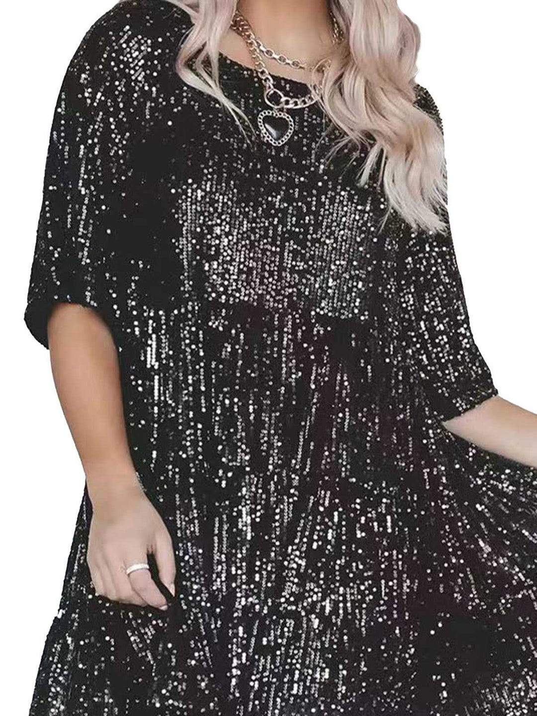 Sequin Tiered Babydoll Dress - vintage dress, retro fashion, elegant red