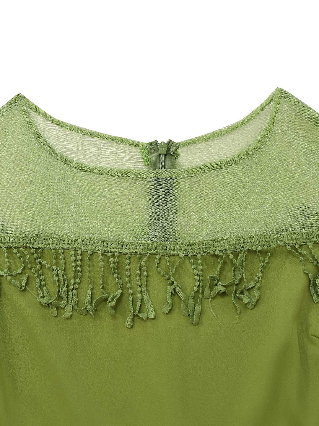 1960s Sheer Fringe Belted Bodycon Dress - vintage dress, retro fashion