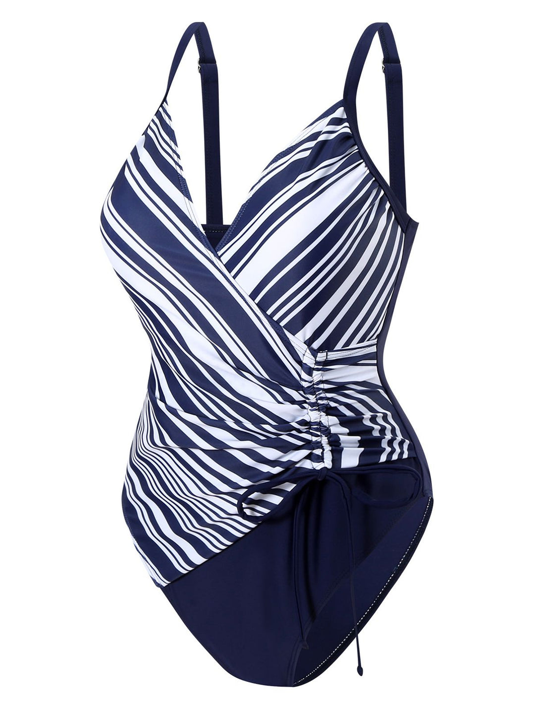 1960s Side-Laced V-Neck One-Piece Swimsuit: 1960s Riviera elegance, reimagined for her