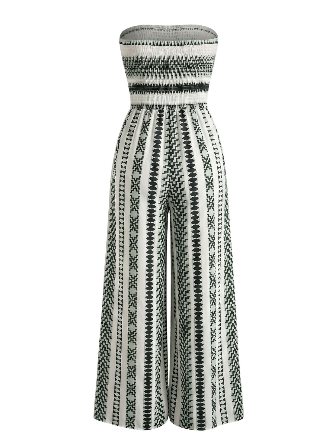 1960s Sleeveless Print Slit Strapless Jumpsuit, vintage romper, retro jumpsuit - perfect for women who love vintage and retro fashion