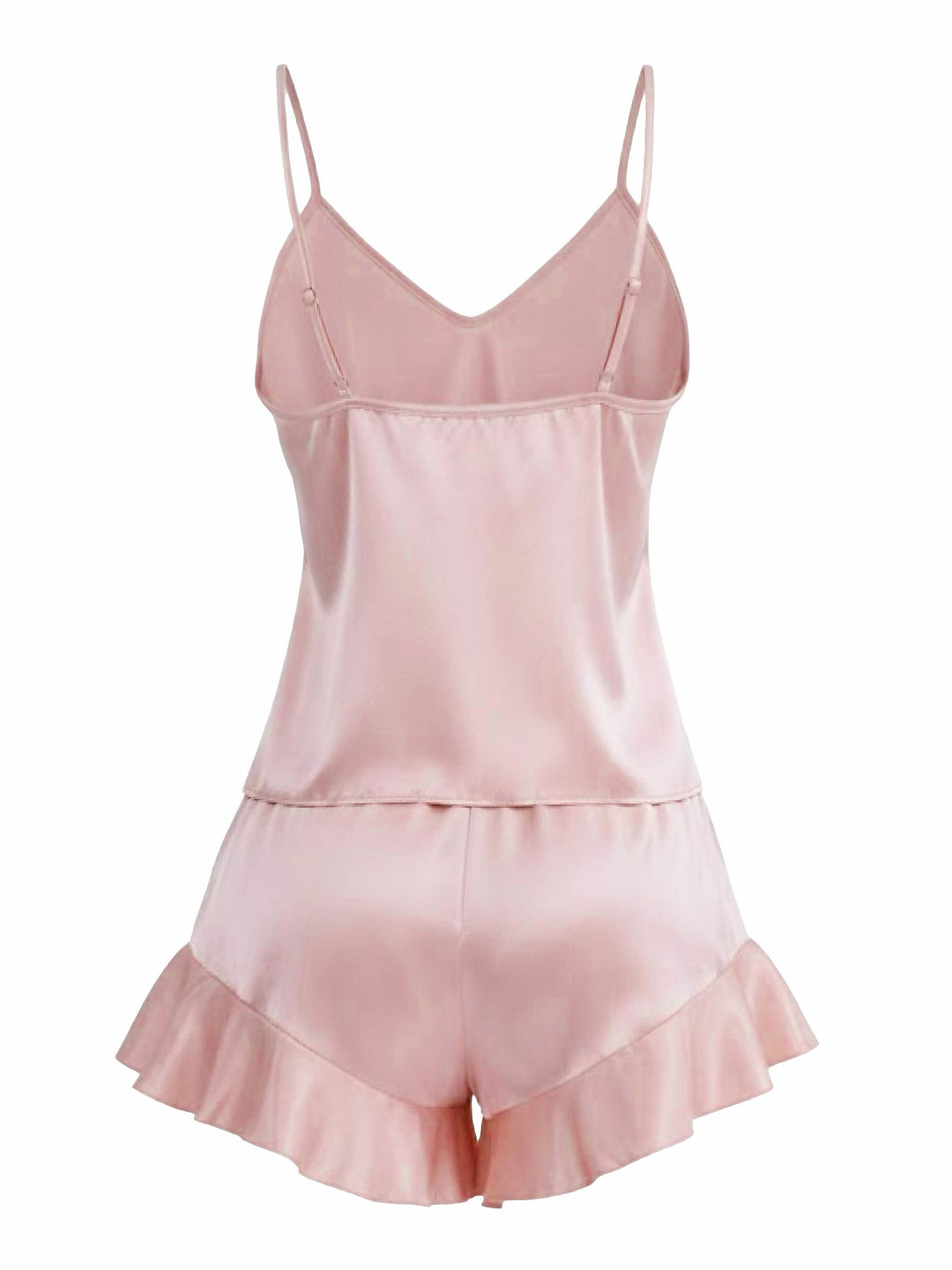 Slip Ruffle Satin Pajama Set - vintage fashion, retro style