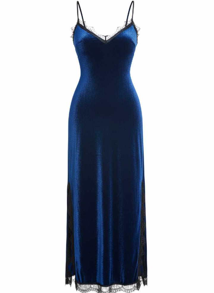 Slip Velvet Lace Nightgown - vintage nightgown, retro sleepwear