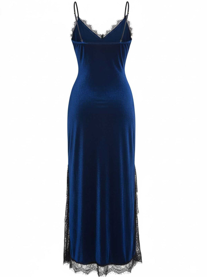 Slip Velvet Lace Nightgown - vintage nightgown, retro sleepwear