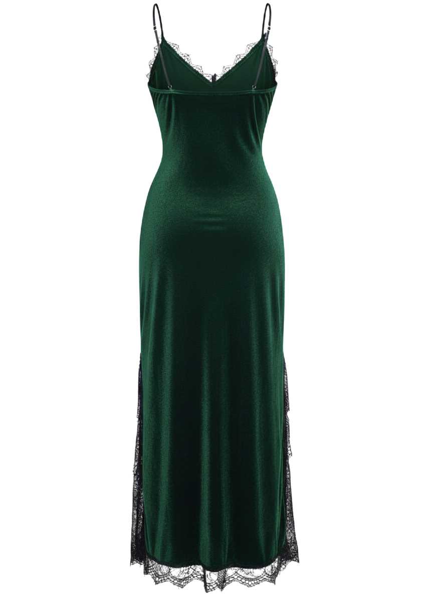 Slip Velvet Lace Nightgown - vintage nightgown, retro sleepwear