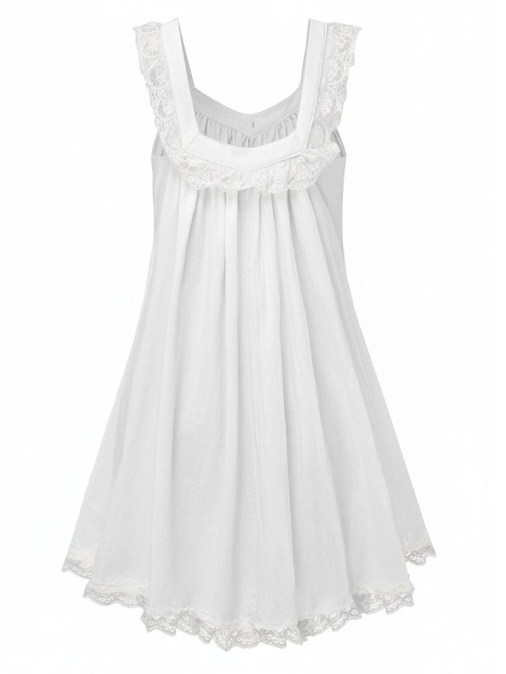 Solid Bow Backless Lace Babydoll Dress - vintage dress, retro fashion